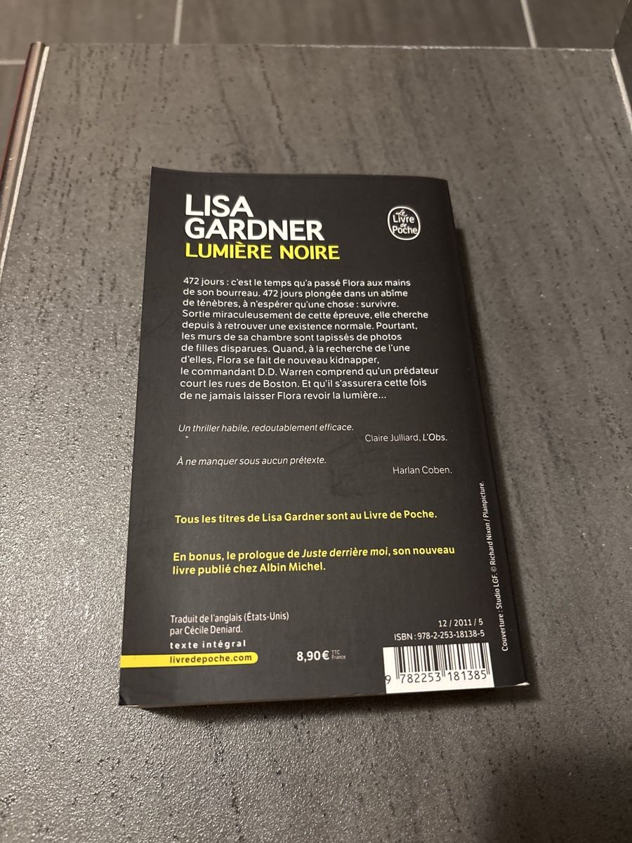 Libri: Thriller Lumière noire Lisa Gardner – Usato da Les Bois venduto da warner10504 1