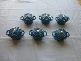 sechs kleine Töpfe von Kuhn Rikon (Gusseisen)