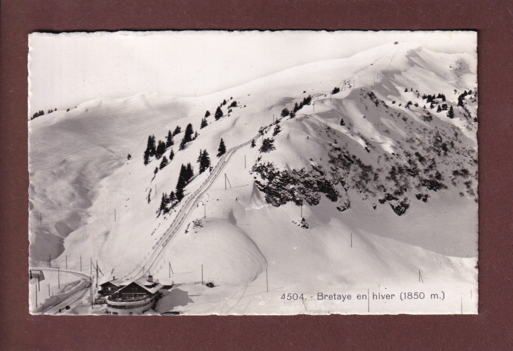 Cartoline postali: BRETAYE en hiver - 1954 – Usato da Pully venduto da nicecards