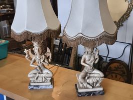 1 Paar seltene Vintage Tischlampen Italien 1960er (A18)
