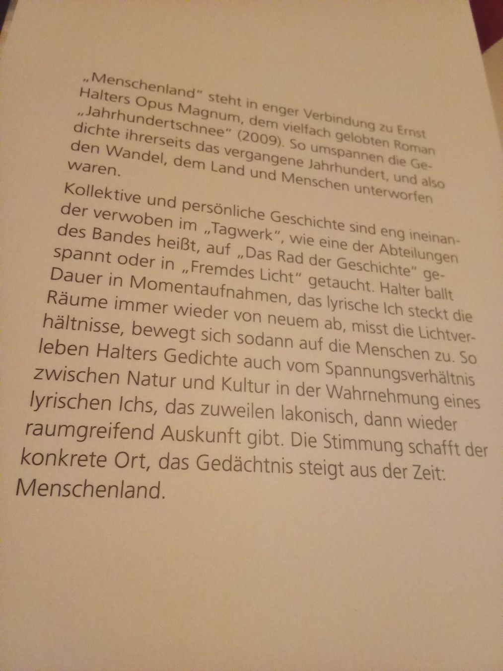 Bücher: Halter, Ernst - Menschenland – Gebraucht aus Remetschwil von Privatflohmi 2