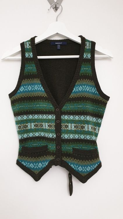 Gilet Wolle dunkelgrün 1
