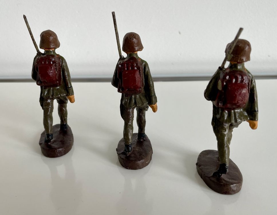 3x Spielzeugfiguren Elastolin Wehrmacht WWII 3