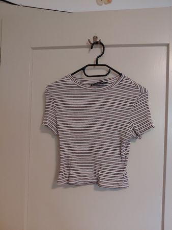 Tally Weijl T-Shirt gestreift weiss rosa Grösse M