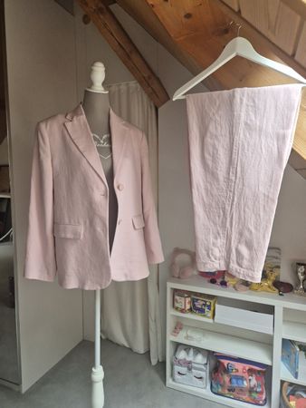 Zara Hosenanzug Leinenmischung rosa Grösse M Zustand gut
