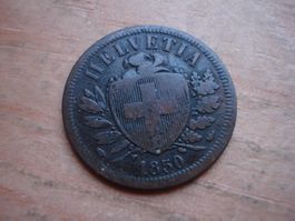 (W5) 2 Rappen 1850