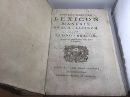 LEXICON manuale græco - latinum, et latino - græcum, 1806