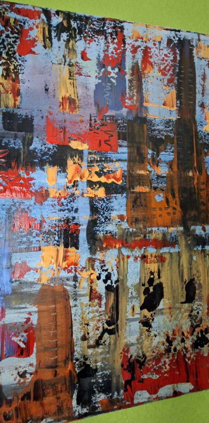 Dipinti: Gemälde "Fantasie Stadt" handmade 58×58 – Nuovo (secondo la descrizione) da Riehen venduto da Steinbock1970 2