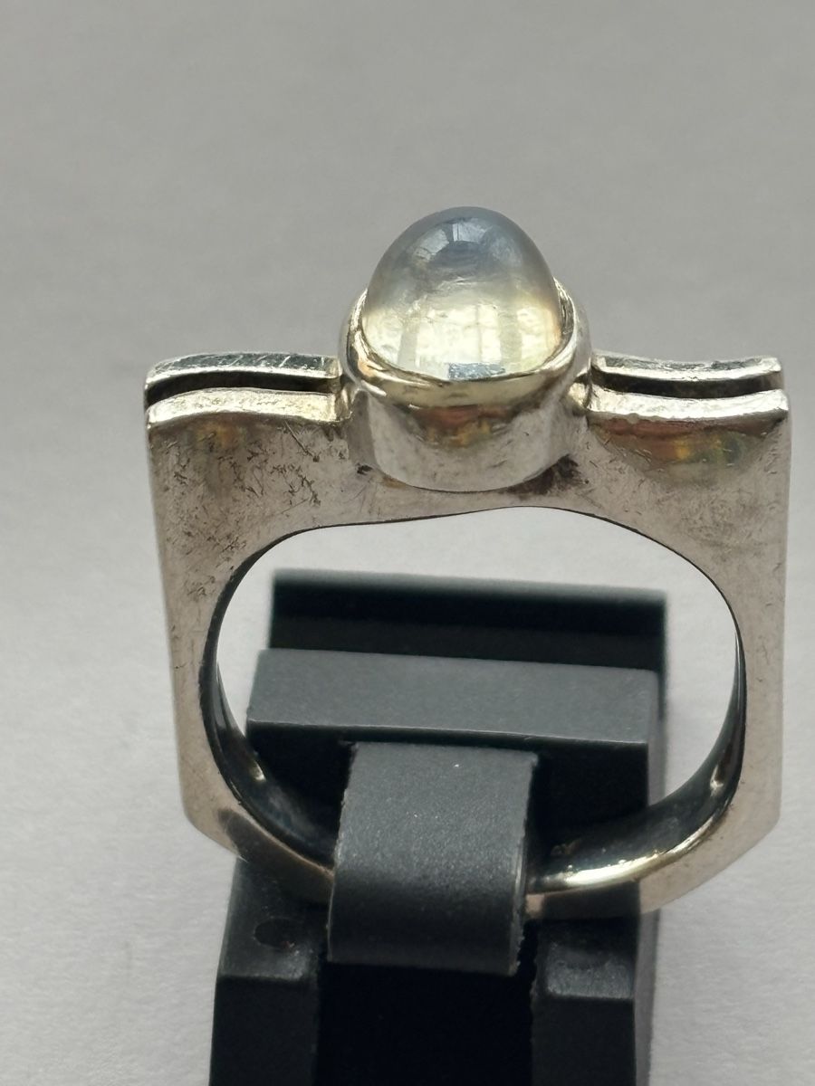 Anelli: Vintage Silber 925 Ring mit Mondstein – Usato da Langnau am Albis venduto da flusspflege 2