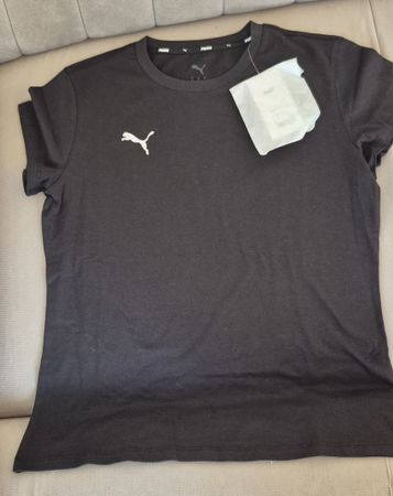 T-shirt Puma noir logo blanc neuf avec étiquette