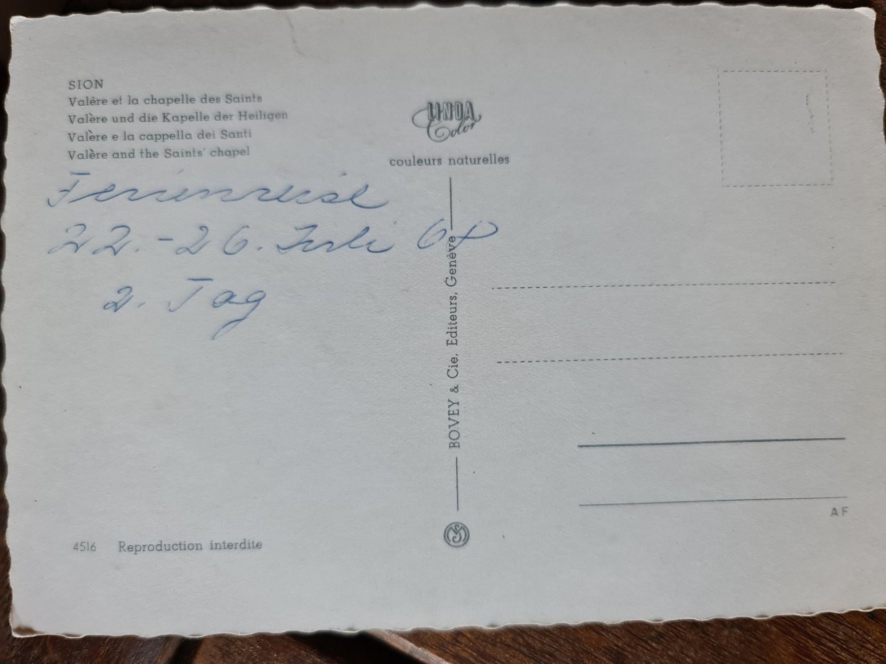 Cartoline postali: Ansichtskarte Sion Valera und Kapelle – Nuovo (secondo la descrizione) da Dintikon venduto da Vexi 1
