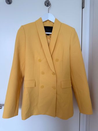 Yellow Double Breasted Blazer Zara size Small