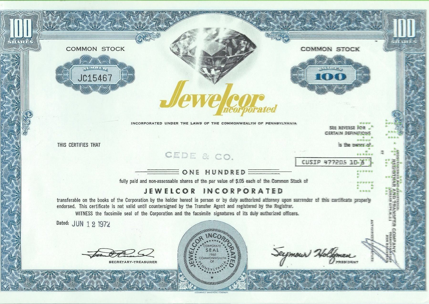 Alle Münzen: Jewelcor Incorporated, 1972 – Gebraucht aus Zürich von t24_de