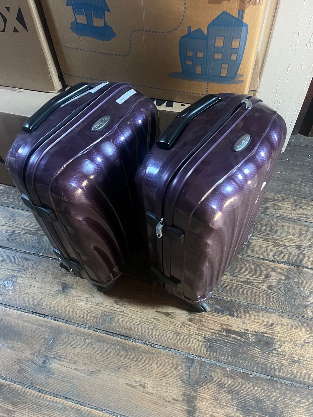 Samsonite Reisekoffer: 2x Samsonite Handgepäck-Koffer Violett Cabin Size – Gebraucht aus Zürich von bretxo