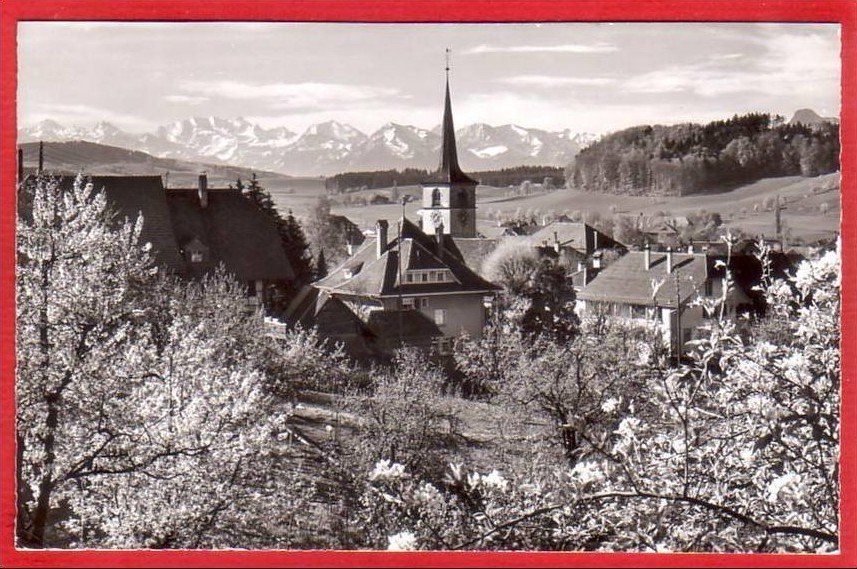 Ansichtskarten: WORB, TEILANSICHT MIT KIRCHE – Gebraucht aus Grüningen von Kartenlaube