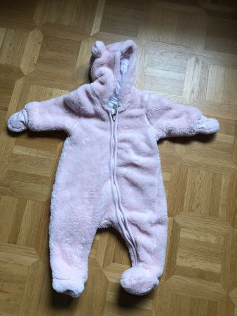 Herziger rosa Plüschoverall Gr. 62 (3)