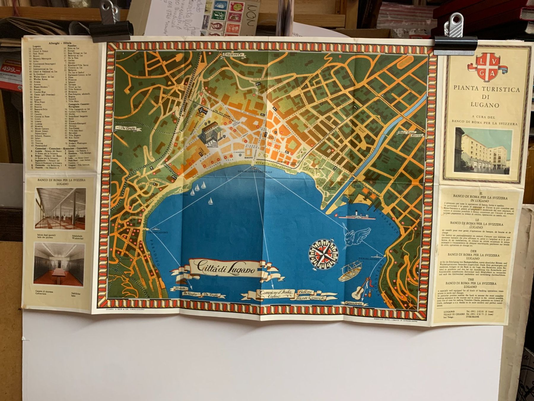 Cartoline postali: Ticino - Lugano - "Pianta turistica". – Usato da Sorengo venduto da 74in