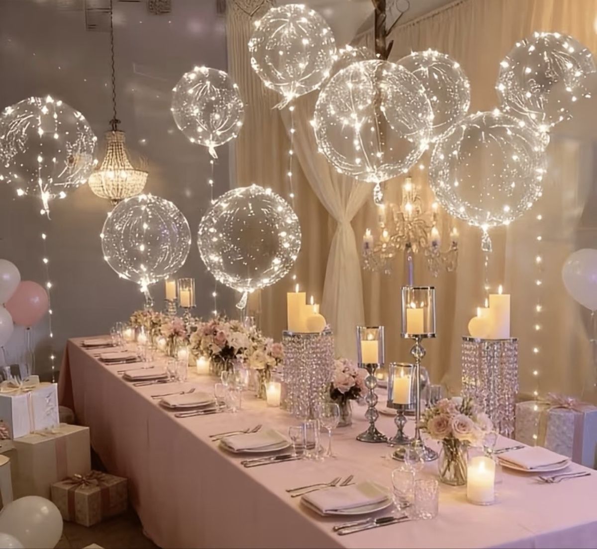 Alle Dekorationen: Transparente Ballons mit LED-Lichterkette, Set – Neu (gemäss Beschreibung) aus Weesen von Sandr0fficial