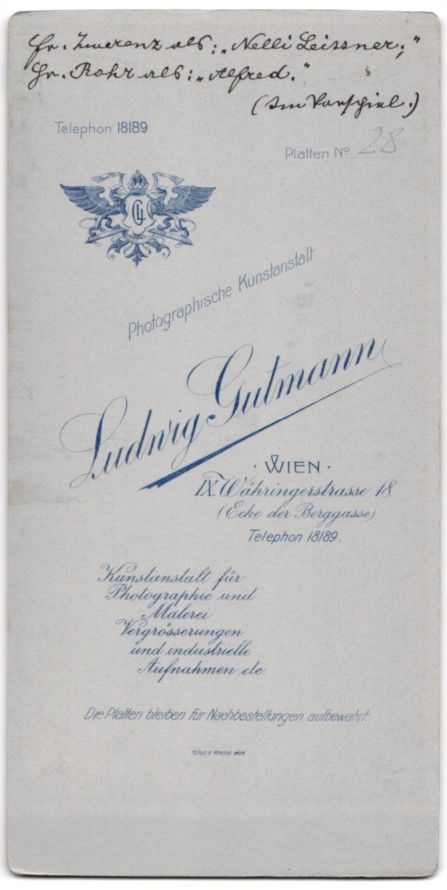 Fotografie & Manifesti: Fotografie Ludwig Gutmann, Wien, Schausp – Usato da Berlin venduto da bartko-reher 1