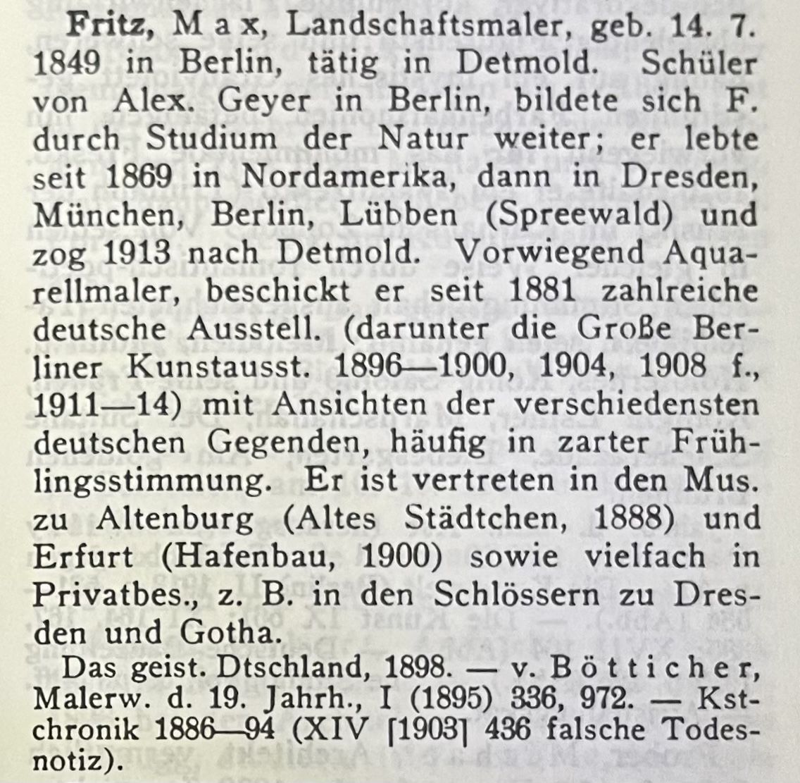 Dipinti: Max Fritz (1849-1913) – Usato da Grosshöchstetten venduto da Perle1951 6