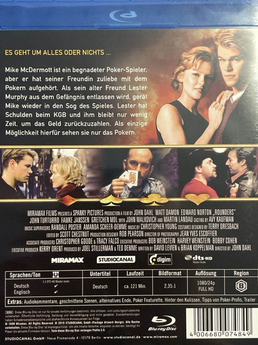 Tutti i DVDs: Rounders (1998) selten – Nuovo (secondo la descrizione) da Waldenburg venduto da Gonzo8 1
