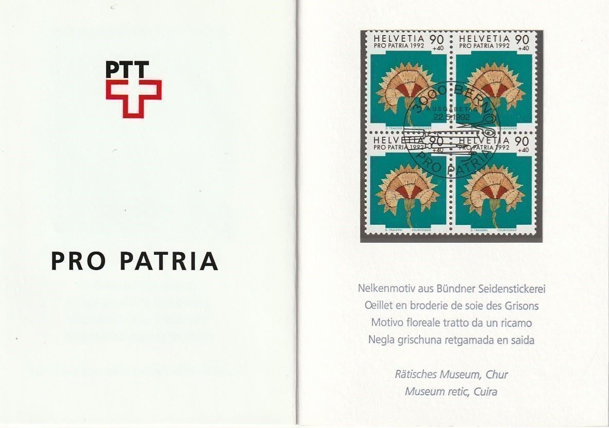 Tutti i francobolli: PTT Souvenir Pro Patria 1992 – Nuovo (secondo la descrizione) da Aarburg venduto da Aare10