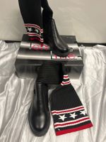 Schöne Schwarze Stiefel mit Strickmuster Neu Gr 36