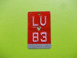Velonummer / Fahrradnummer LU 83