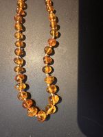 Bernsteinkette orange rund ca 35 cm guter Zustand