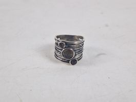 Ring Silber mit Steinen Grösse 70