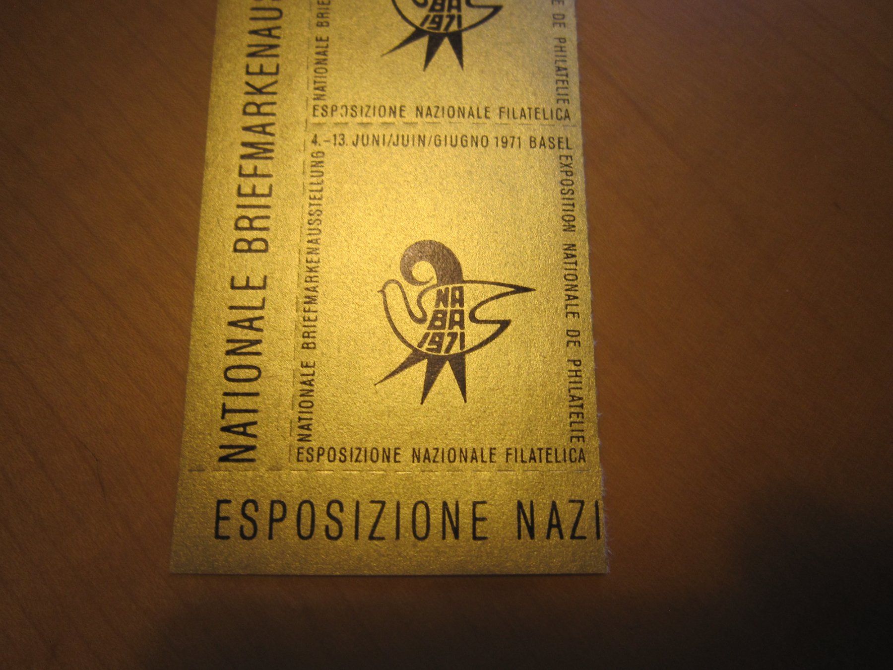 Tutti i francobolli: Lot A 1971 Briefmarkenausstellung Basel Vignette – Usato da Gordola venduto da Polentaefung 2