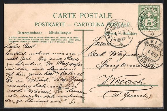 Cartoline postali: Landquart, Blick in die Bahnhofstrasse – Usato da Berlin venduto da bartko-reher 1