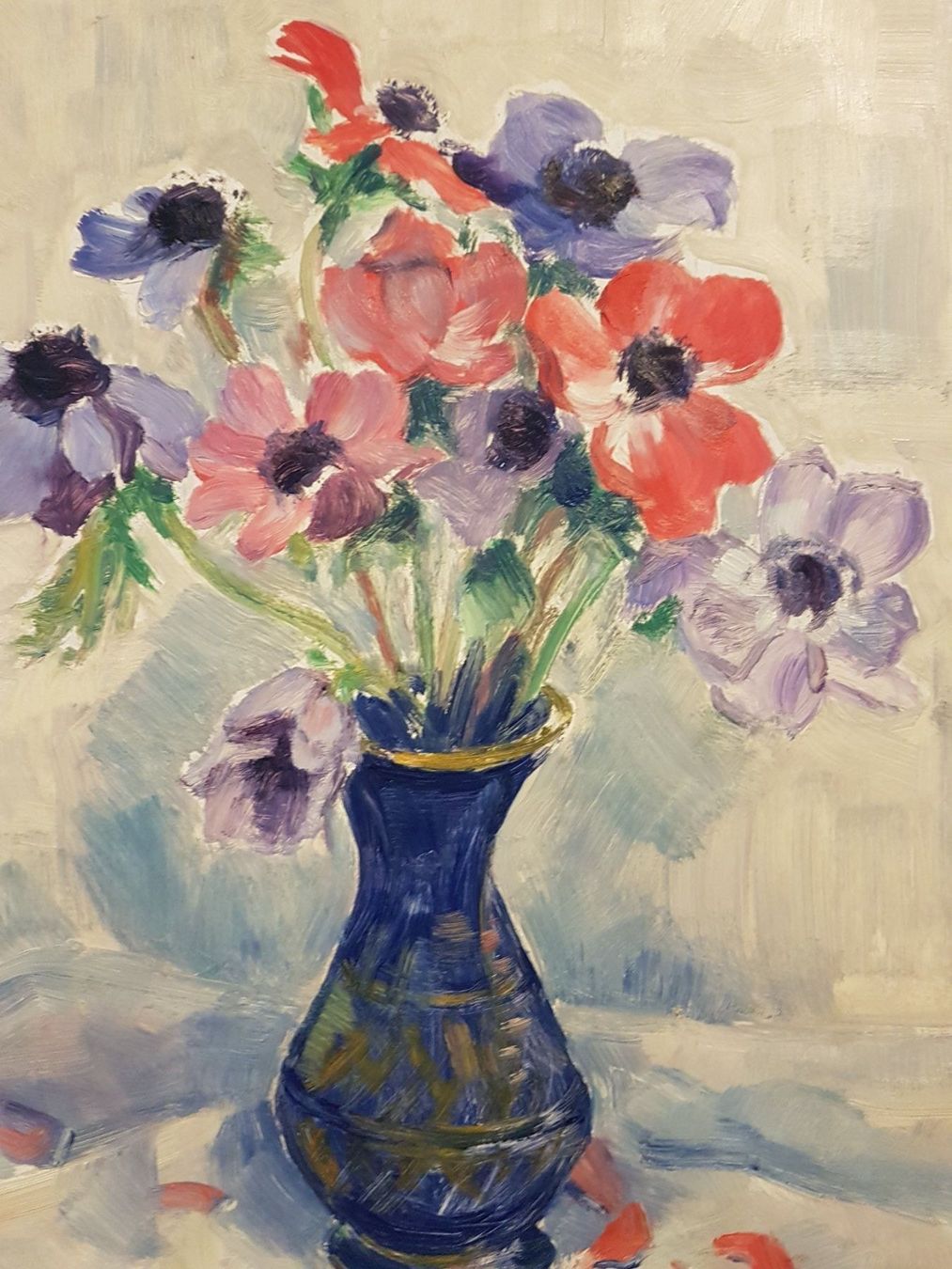 Dipinti: Ölbild 1955 "Anemonen" – Monogrammiert MS – Usato da Glattbrugg venduto da casabelavista