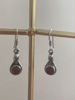 Silber Ohrringe mit Bernstein 