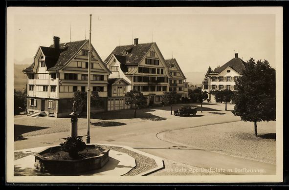 Cartoline postali: AK Gais, Platz mit Dorfbrunnen – Usato da Berlin venduto da bartko-reher