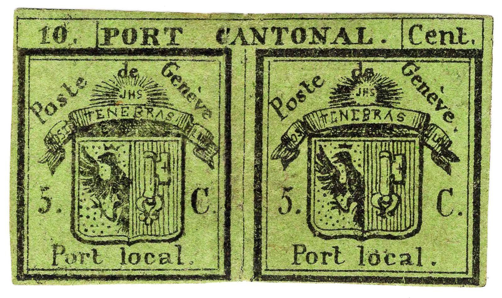 Tutti i francobolli: 1843 DOPPELGENF ungebraucht – Nuovo (secondo la descrizione) da Heerbrugg venduto da Swissphila