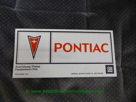 Pontiac Modellprogramm 1975/03 deutsch/französisch GM-Biel