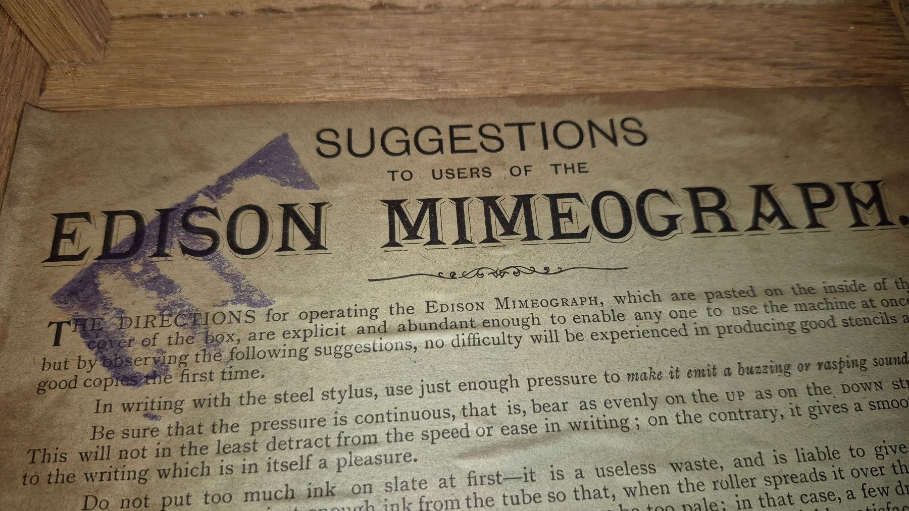 Stampanti: Altes Druckgerät EDISON Mimeograph – Usato da Trimmis venduto da Florianschlumpf 7