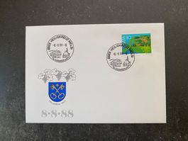 Stempel 8.8.88-8 in 8888 Heiligkreuz