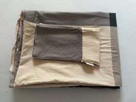 1 Duvet und 1 Kissen kariert Baumwolle