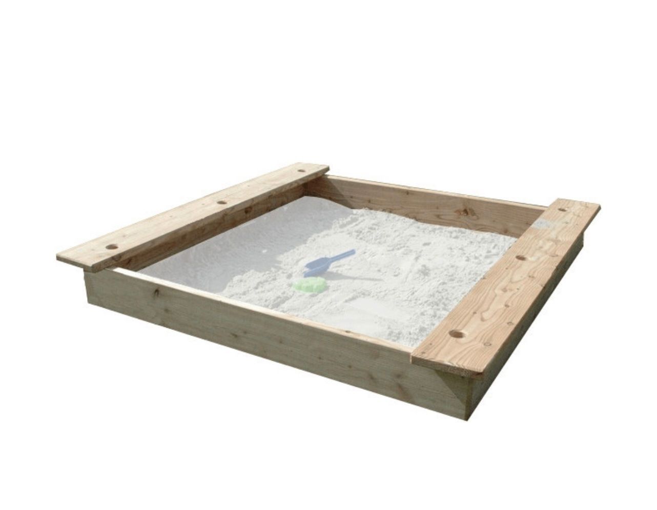 Sandkasten: AKTION Sandkasten 150 x 150cm moritz, mit 2 Sitzbrettern – Neu und originalverpackt aus Basel von Seifehuesli