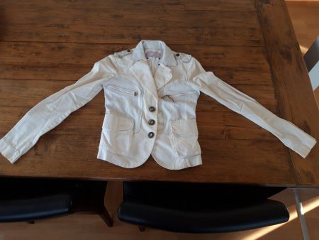 Stoff Echt Leder Jeans Jacke Bray Boho Shabby Nile Odd Molly