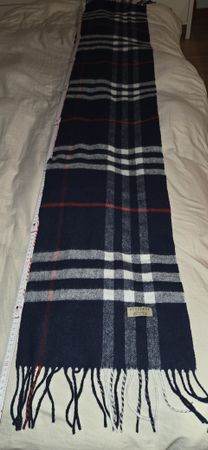 Burberry Schal 100% Kaschmir kariert dunkelblau NEU