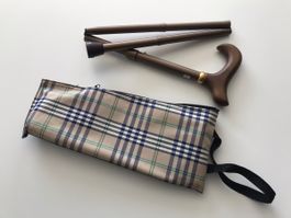 Gehstock faltbar braun mit Tasche neu ungebraucht 
