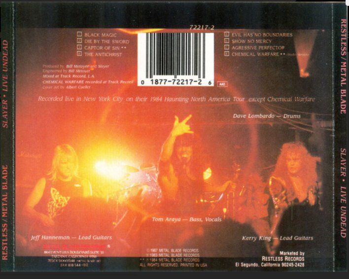 CDs: Slayer - Live Undead - CD Original 1987 – D'occasion à Etoy par vin_hss9 1