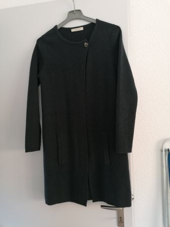 100% Kaschmir / dunkelgraue lange jacke gr. S