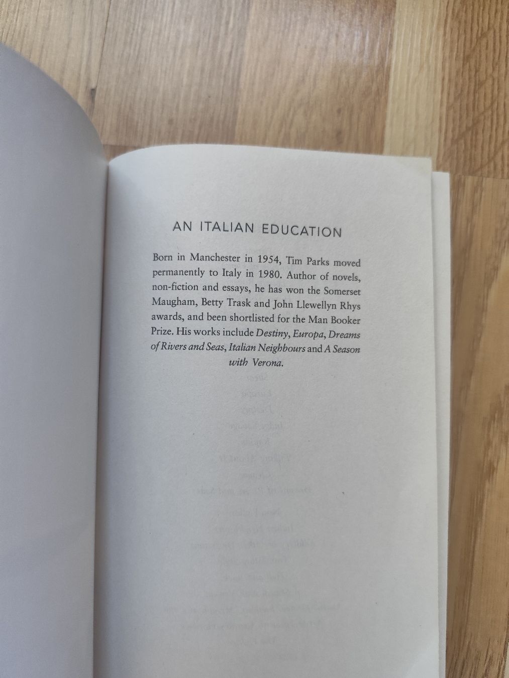Libri: An Italian Education by Tim Parks – Usato da Mägenwil venduto da VintageGirly 7