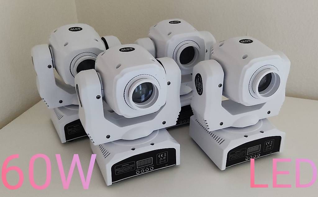 Lampen: 4x LED Moving Head Color/Gobo inkl. Flightcase – Neu und originalverpackt aus BASEL von E-Bro.Electro