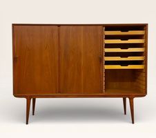 Danish Teak Sideboard Highboard Credenza by Gunni Omann