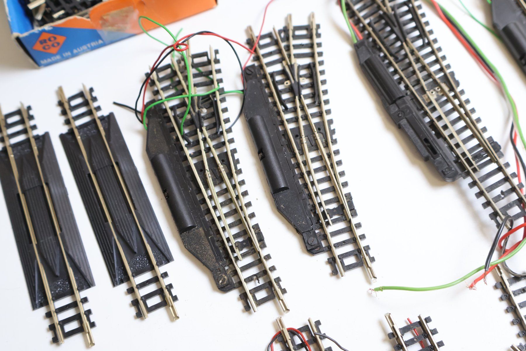 ROCO 12 x Elektro Weichen/Kreuzungen + Schienen Set - Spur N (Gebraucht ...